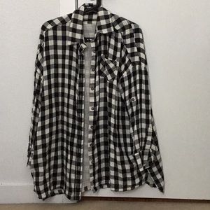 Black & white oversized flannel